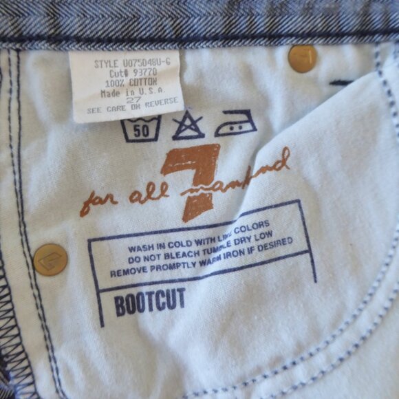 7 for All Mankind Light Wash Blue Straight Boot Leg Jeans Pants Size 27 - Picture 11 of 13